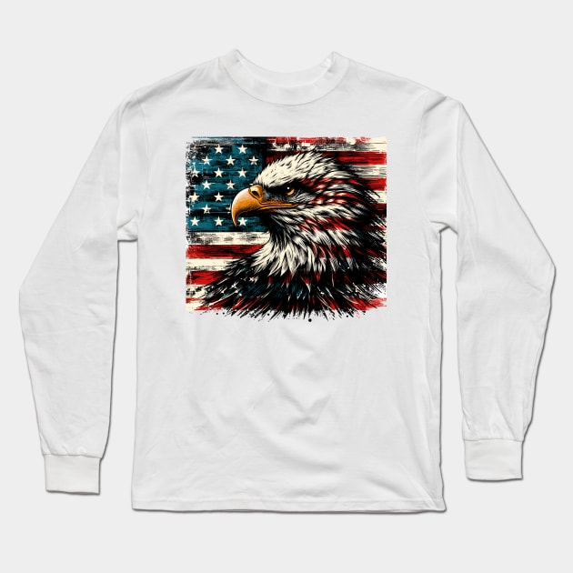 Usa Flag Long Sleeve T-Shirt by Vehicles-Art